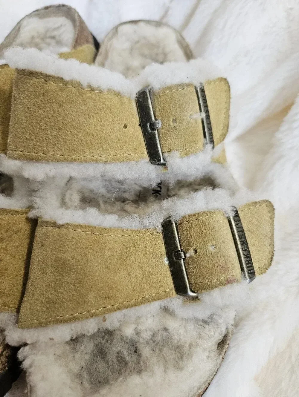 Birkenstock Arizona Shearling Suede Sandals – Size EU 37 / US Women's 6-6.5